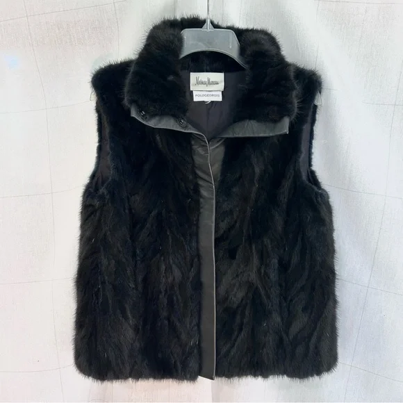 Pologeorgis Neiman Marcus Mink Fur and Leather Vest